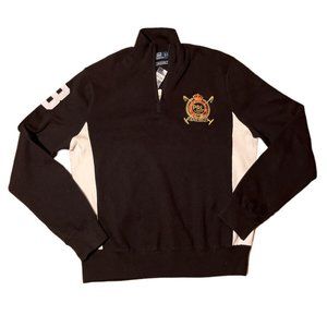 POLO RALPH LAUREN Mercer Crest pullover sweater half zip XL Black Retail $145